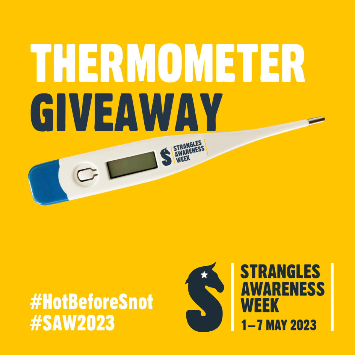 Equine Strangles Awareness Week thermometer giveaway terms and